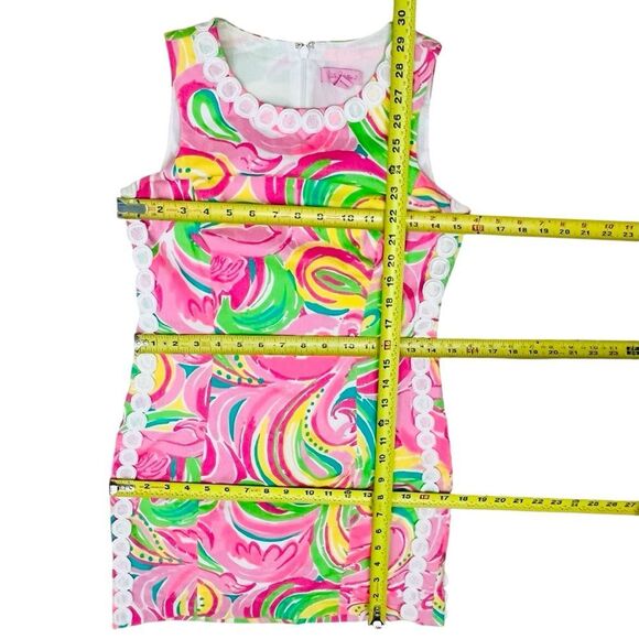 Lilly Pulitzer Dress Mila Shift Embroidery Multi All Nighter Flamingo Back/Zip 0 - Picture 11 of 16